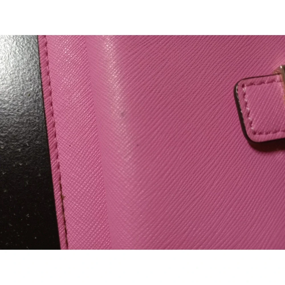 Kate Spade Wristlet Wallet‎ Womens Pink Saffiano Leather Zip ID Card Case Purse